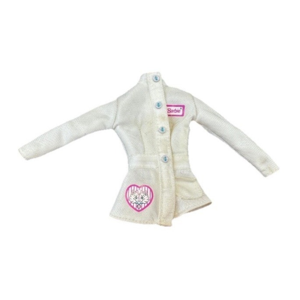 Vintage‎ Barbie Vet Dr. White Lab Jacket Mattel Decals Logo